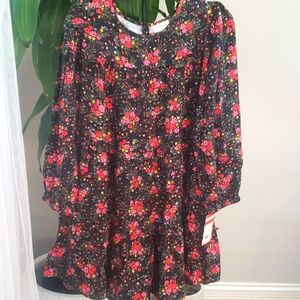 Cat & Jack black with flowers dress, flowy, new with tags, size Large